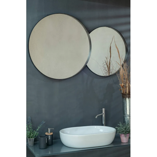 Κρεμαστός Καθρέπτης Double Eye 117X70 εκ. χωρίς Led Gold Mat (Χρυσό Ματ)